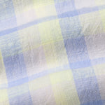 Qevan Sky Blue Check Button Down Linen Shirt - John Ellies