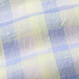 Qevan Sky Blue Check Button Down Linen Shirt - John Ellies