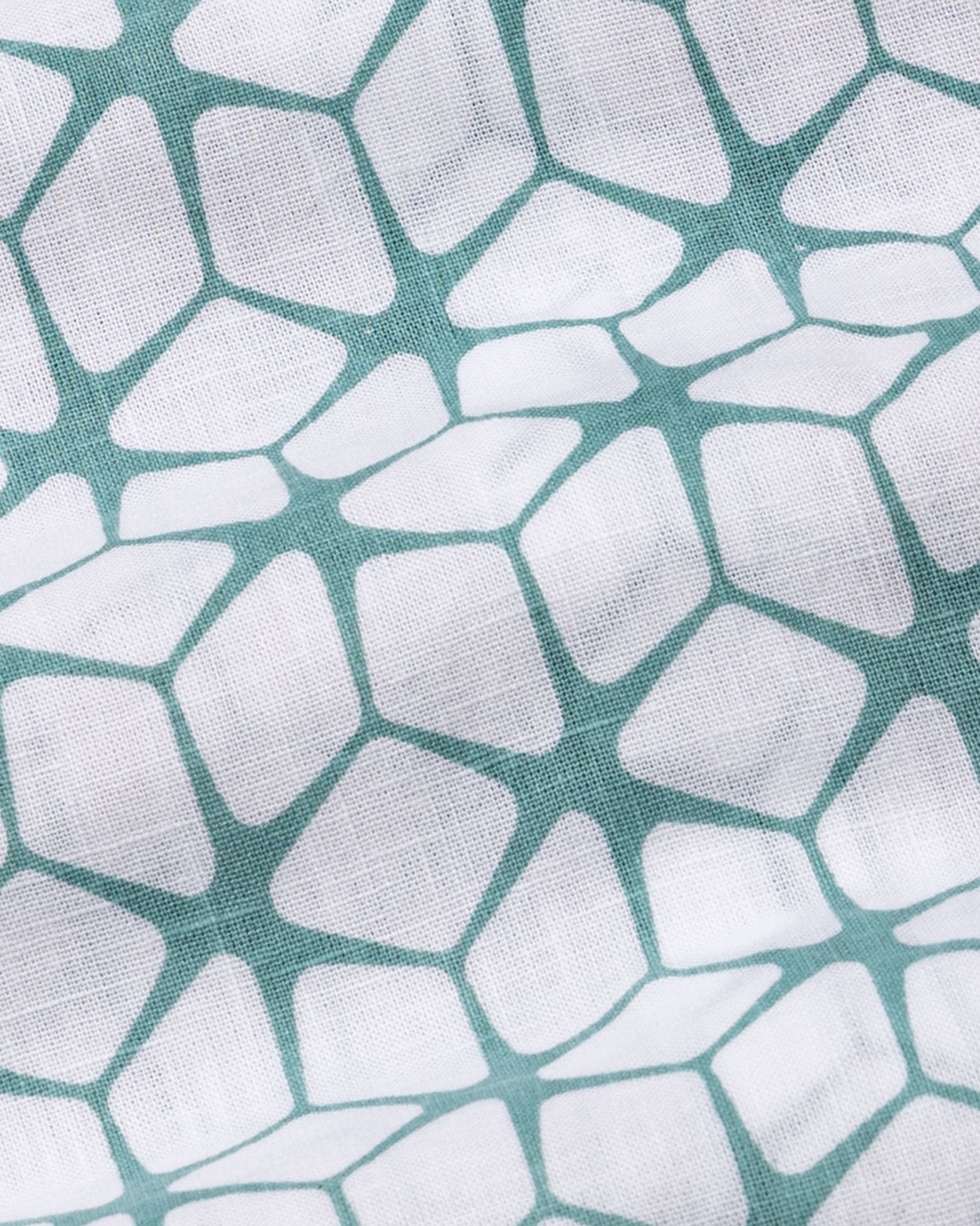 Celith Green Cube Linen Printed Shirt - John Ellies