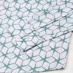 Celith Green Cube Linen Printed Shirt - John Ellies