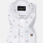 Celith White Triangle Linen Printed Shirt - John Ellies
