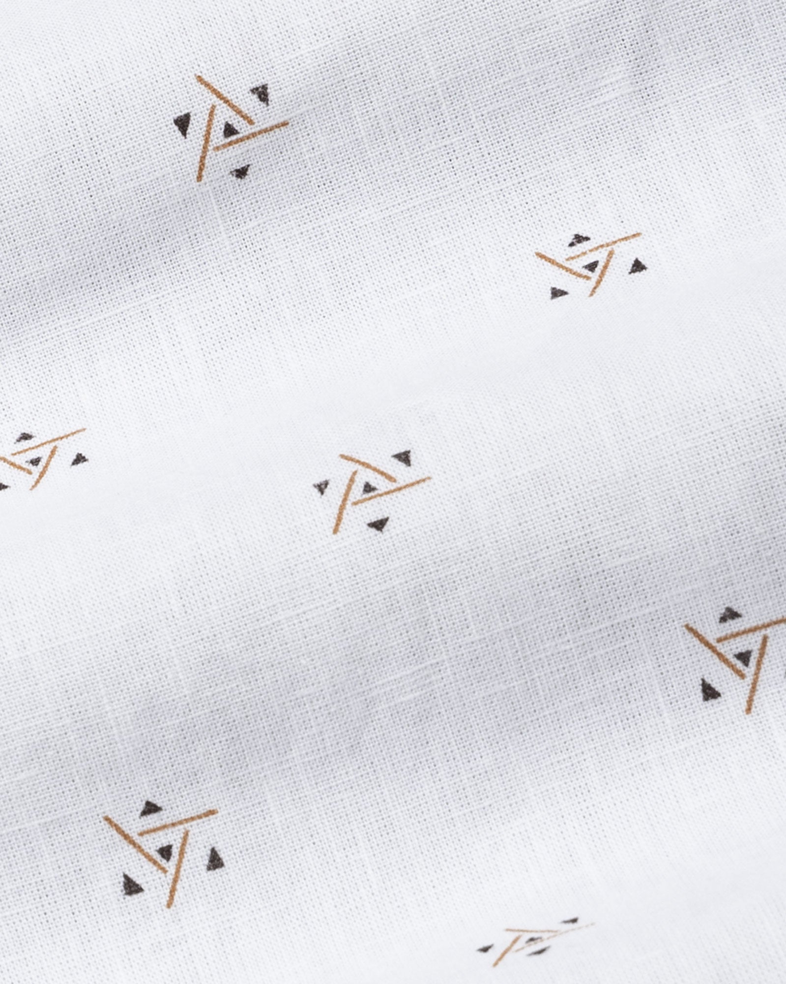 Celith White Triangle Linen Printed Shirt - John Ellies