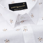 Celith White Triangle Linen Printed Shirt - John Ellies