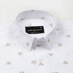 Celith White Triangle Linen Printed Shirt - John Ellies