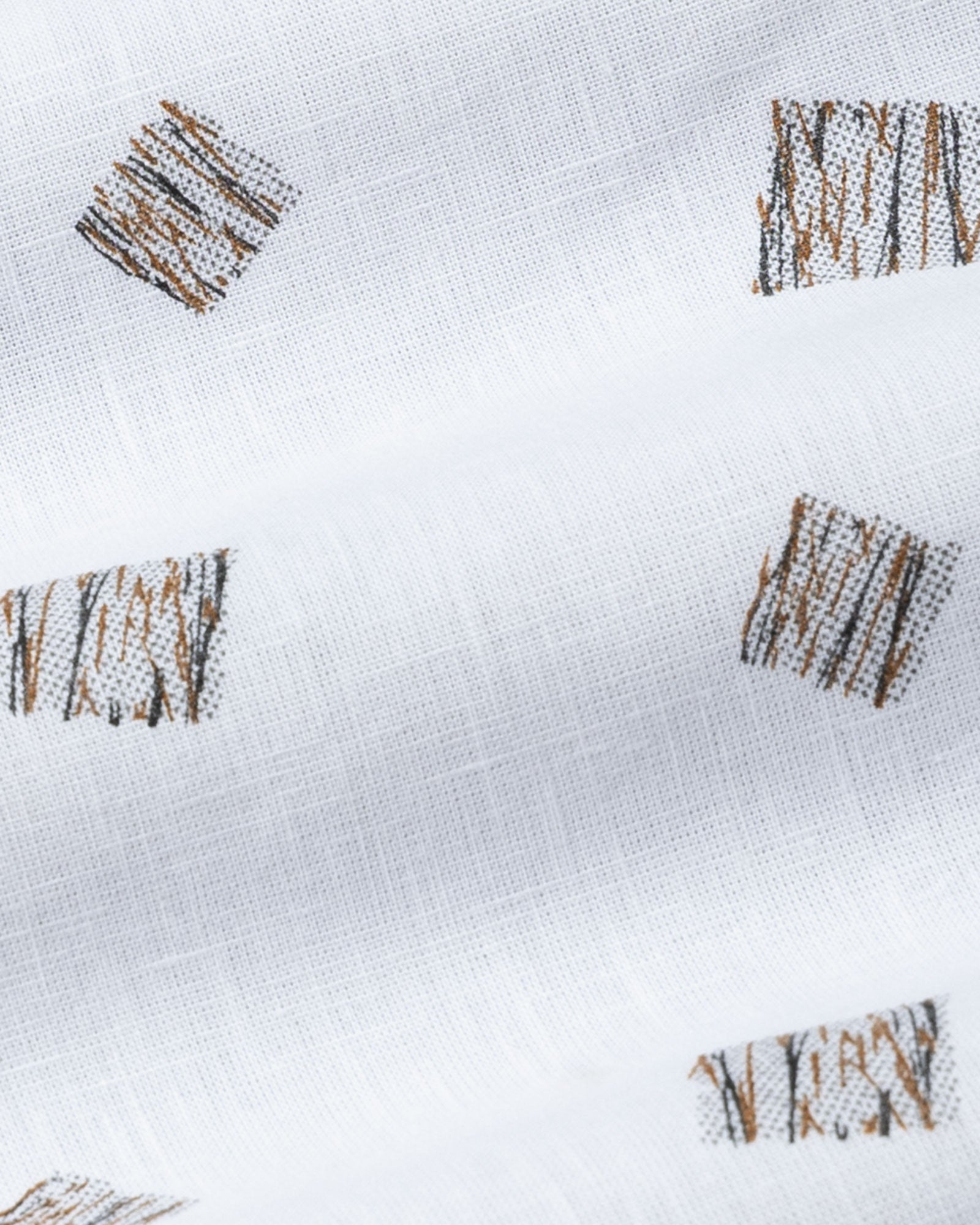 Celith White Scribble Linen Printed Shirt - John Ellies
