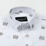Celith White Scribble Linen Printed Shirt - John Ellies