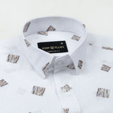 Celith White Scribble Linen Printed Shirt - John Ellies