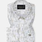 Celith Olive Abstract Linen Printed Shirt - John Ellies