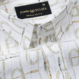 Celith Olive Abstract Linen Printed Shirt - John Ellies