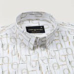 Celith Olive Abstract Linen Printed Shirt - John Ellies