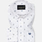 Celith White Motifs Linen Printed Shirt - John Ellies