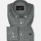 Zinots Green Houndstooth Check Button Down Linen Shirt - John Ellies