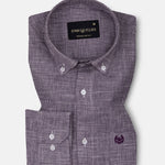 Zinots Purple Houndstooth Check Button Down Linen Shirt - John Ellies