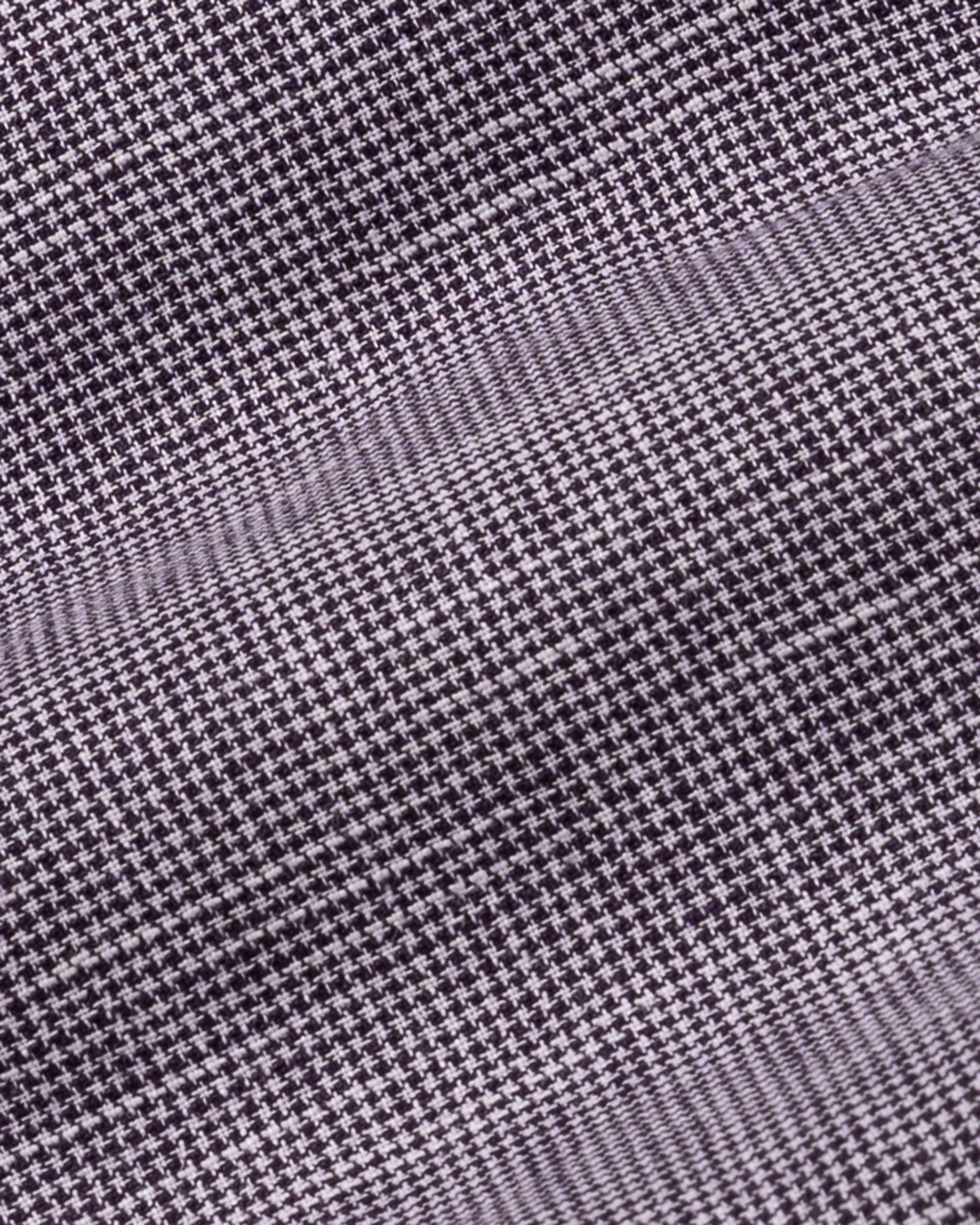 Zinots Purple Houndstooth Check Button Down Linen Shirt - John Ellies
