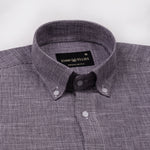 Zinots Purple Houndstooth Check Button Down Linen Shirt - John Ellies