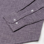 Zinots Purple Houndstooth Check Button Down Linen Shirt - John Ellies