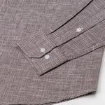 Zinots Brown Houndstooth Check Button Down Linen Shirt - John Ellies