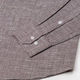 Zinots Brown Houndstooth Check Button Down Linen Shirt - John Ellies