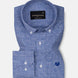 Zinots Blue Houndstooth Check Button Down Linen Shirt - John Ellies
