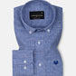 Zinots Blue Houndstooth Check Button Down Linen Shirt - John Ellies