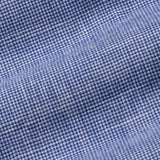Zinots Blue Houndstooth Check Button Down Linen Shirt - John Ellies