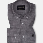 Zinots Black Houndstooth Check Button Down Linen Shirt - John Ellies