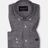 Zinots Black Houndstooth Check Button Down Linen Shirt - John Ellies