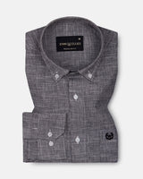 Zinots Black Houndstooth Check Button Down Linen Shirt