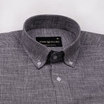 Zinots Black Houndstooth Check Button Down Linen Shirt - John Ellies