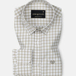 Asford Tan Hidden Button Down Oxford Cotton Shirt - John Ellies