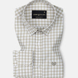 Asford Tan Hidden Button Down Oxford Cotton Shirt - John Ellies