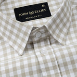 Asford Tan Hidden Button Down Oxford Cotton Shirt - John Ellies