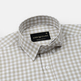 Asford Tan Hidden Button Down Oxford Cotton Shirt - John Ellies