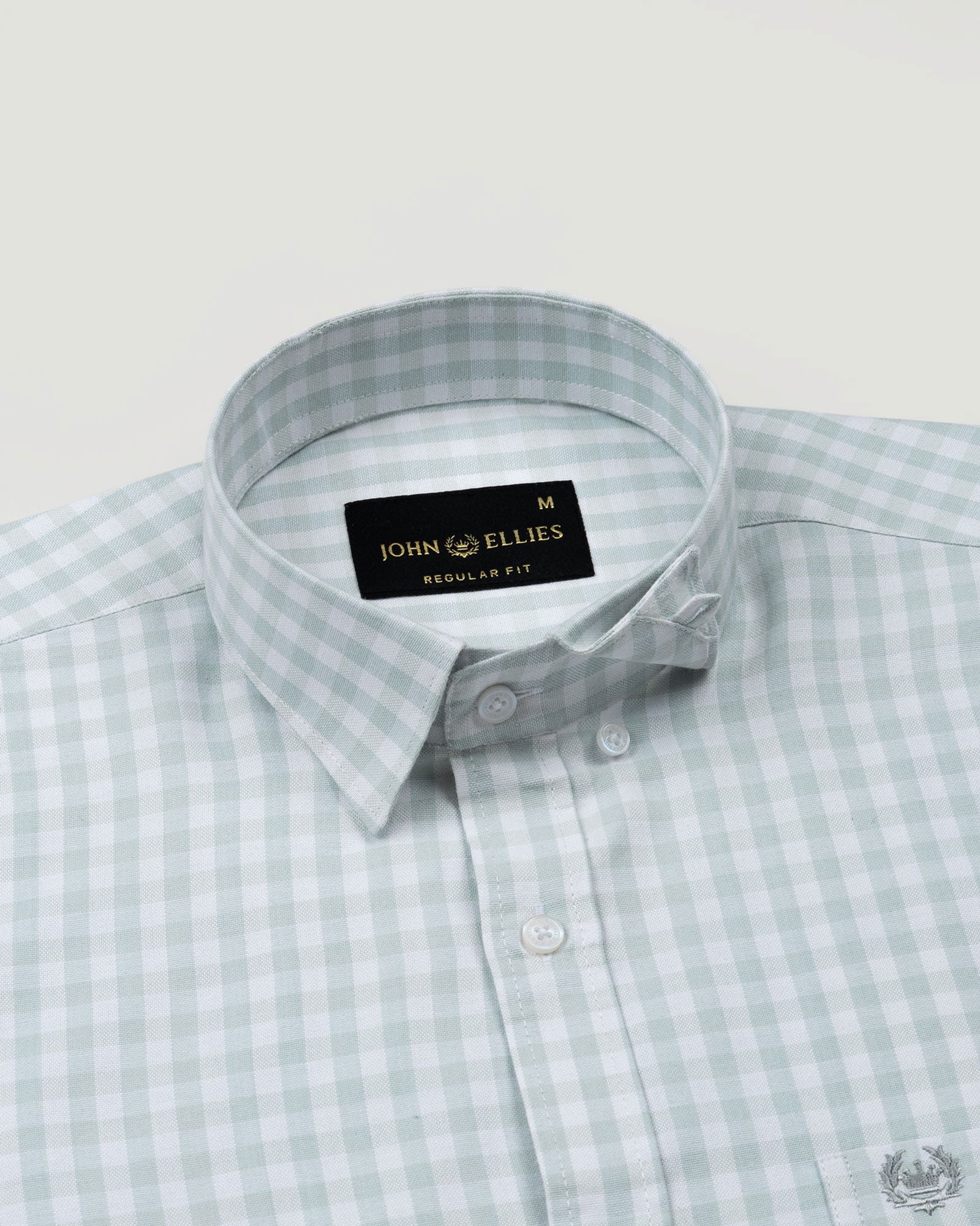 Asford Olive Hidden Button Down Oxford Cotton Shirt - John Ellies