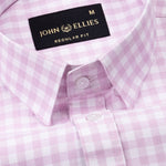 Asford Pink Hidden Button Down Oxford Cotton Shirt - John Ellies