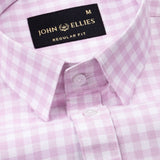 Asford Pink Hidden Button Down Oxford Cotton Shirt - John Ellies