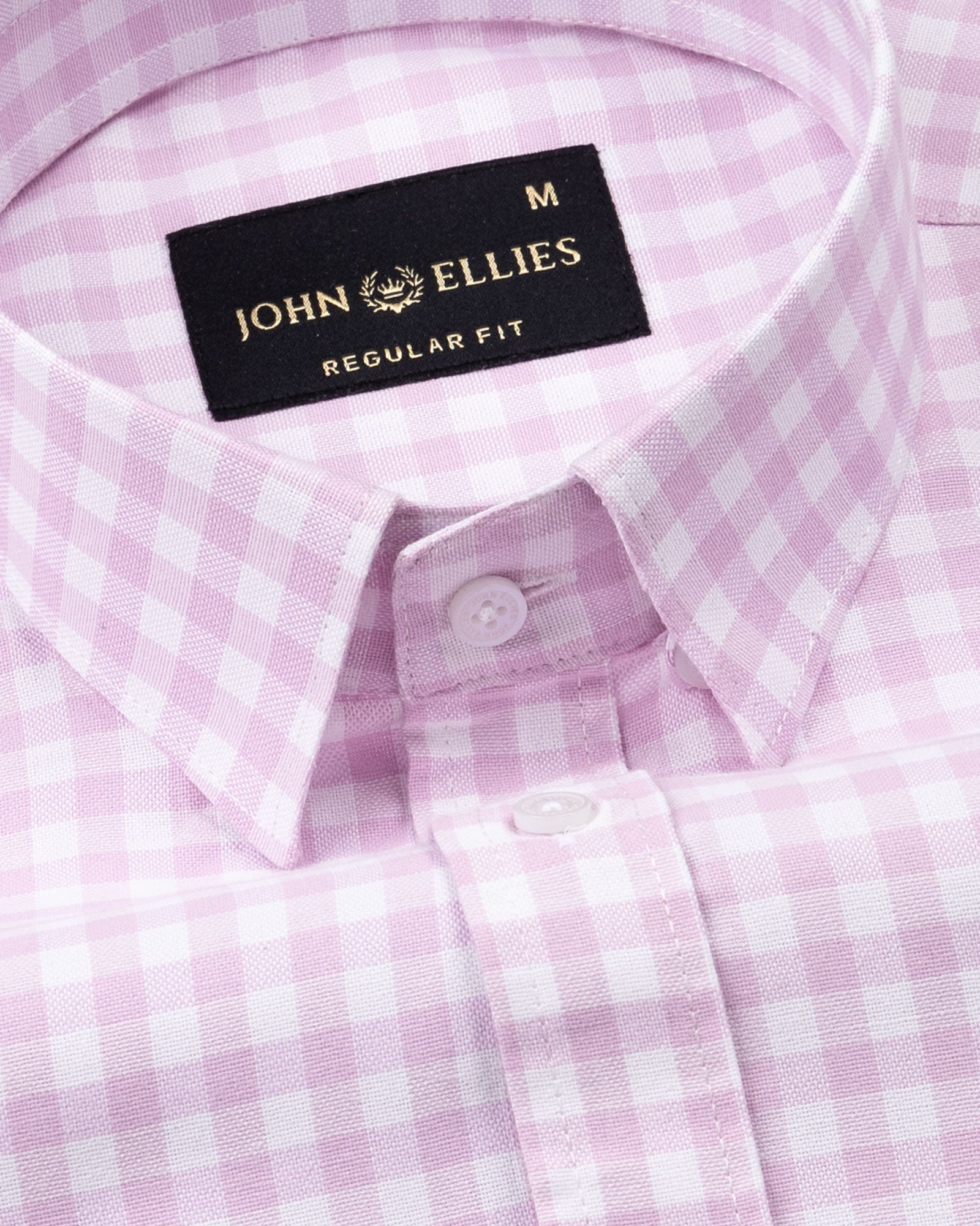 Asford Pink Hidden Button Down Oxford Cotton Shirt - John Ellies