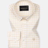 Asford Yellow Hidden Button Down Oxford Cotton Shirt - John Ellies