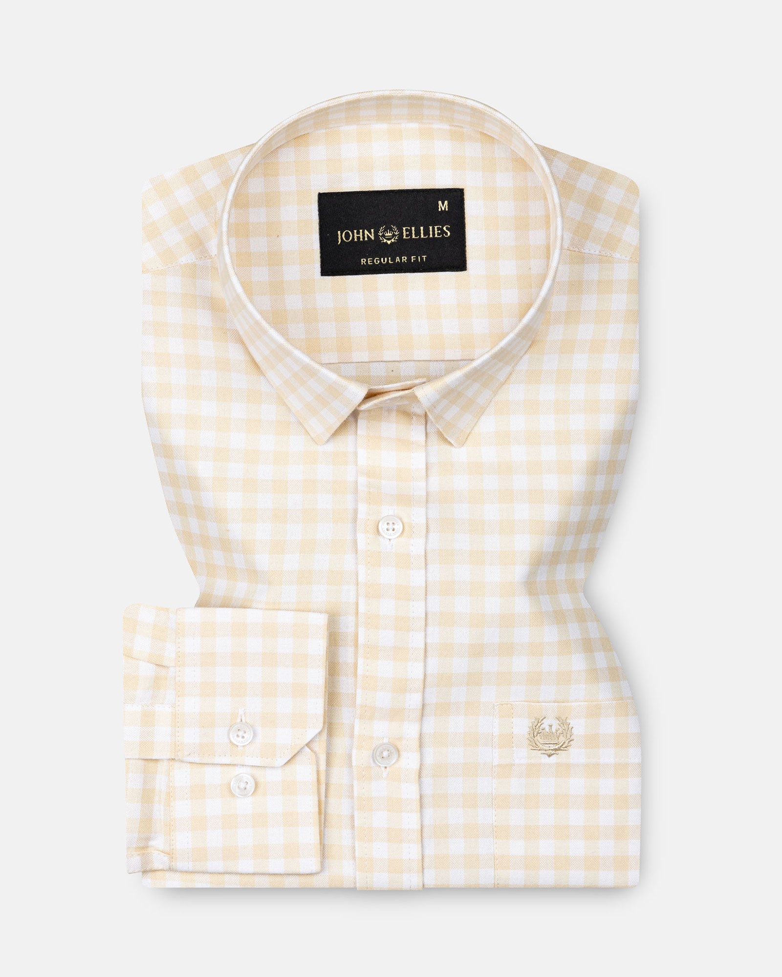 Asford Yellow Hidden Button Down Oxford Cotton Shirt - John Ellies