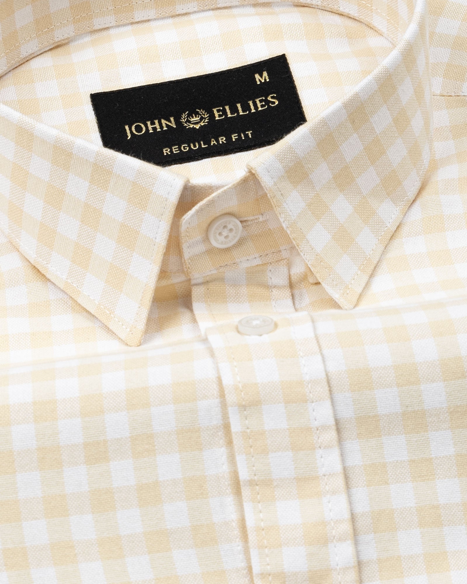 Asford Yellow Hidden Button Down Oxford Cotton Shirt - John Ellies