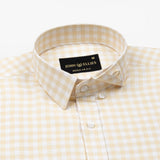 Asford Yellow Hidden Button Down Oxford Cotton Shirt - John Ellies