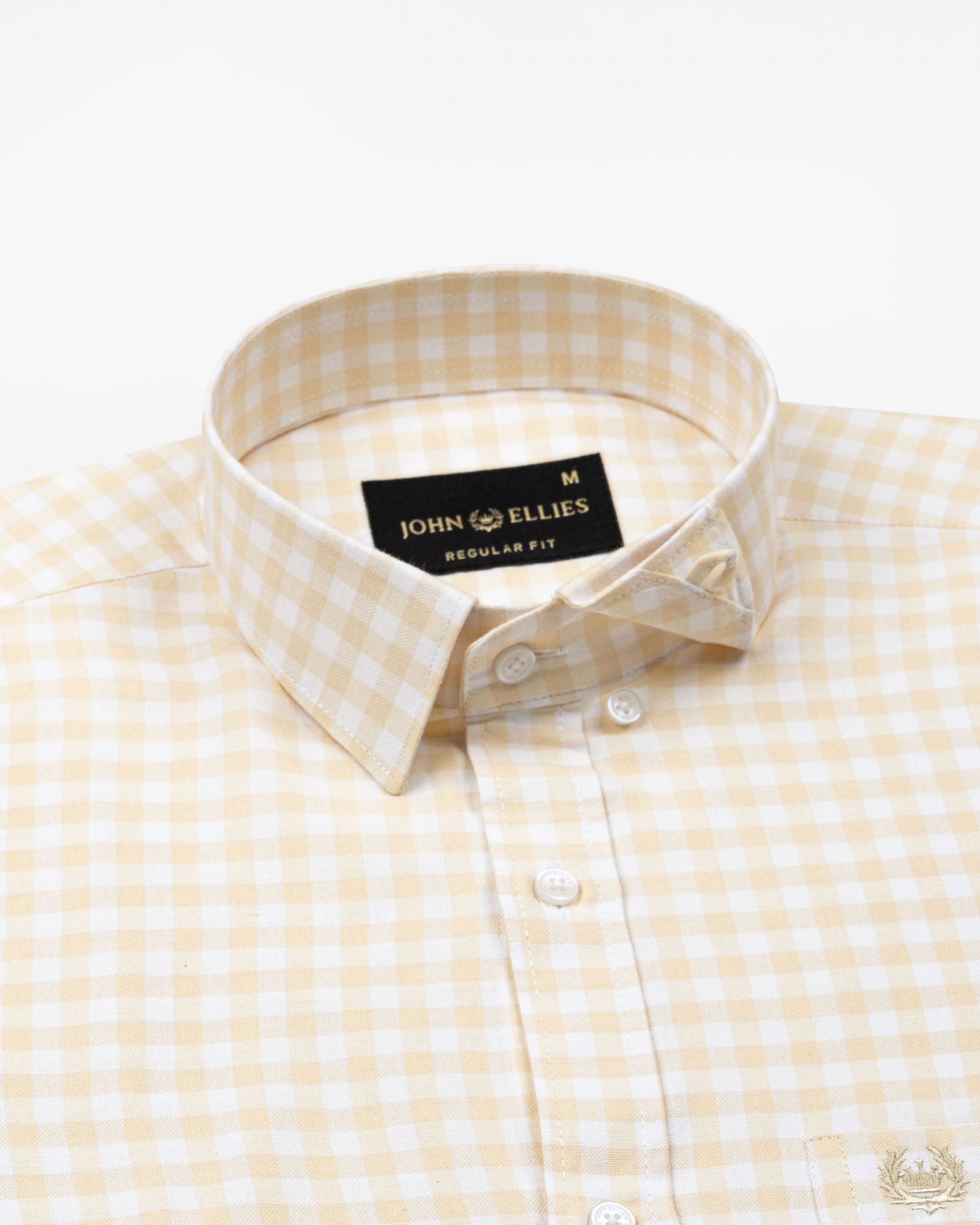 Asford Yellow Hidden Button Down Oxford Cotton Shirt - John Ellies