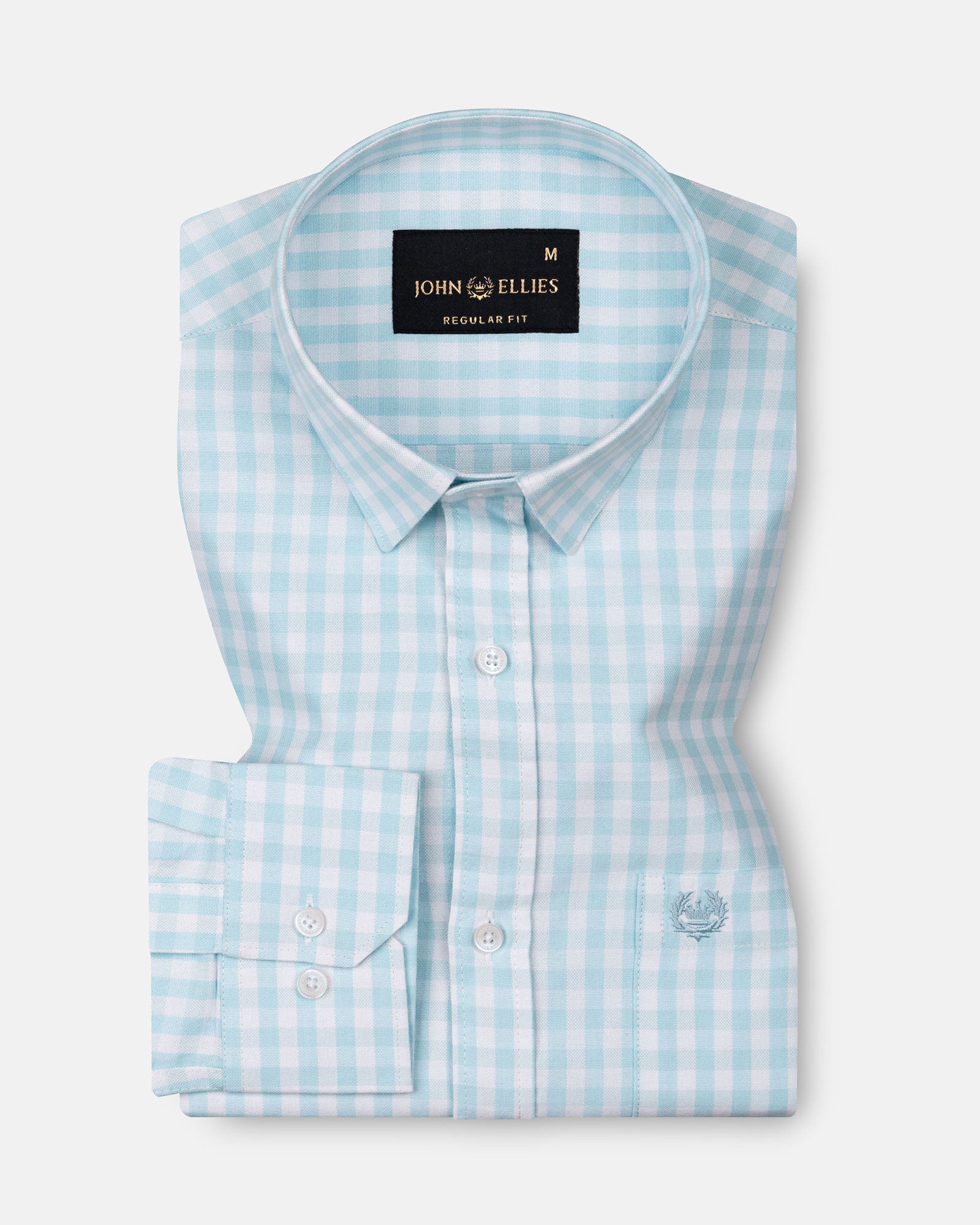 Asford Sky Blue Hidden Button Down Oxford Cotton Shirt - John Ellies