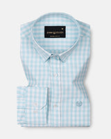 Asford Sky Blue Hidden Button Down Oxford Cotton Shirt