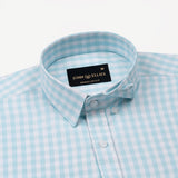 Asford Sky Blue Hidden Button Down Oxford Cotton Shirt - John Ellies