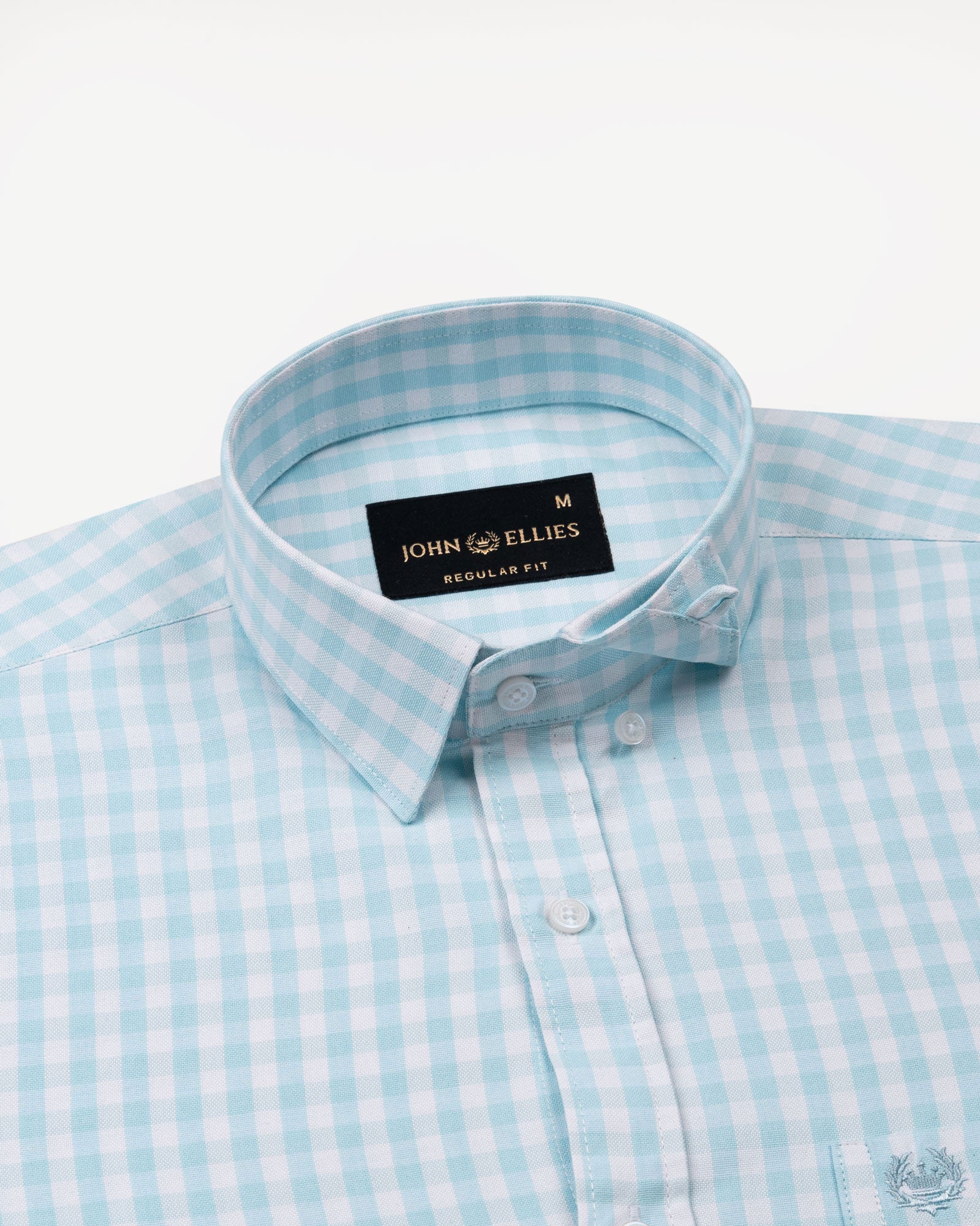 Asford Sky Blue Hidden Button Down Oxford Cotton Shirt - John Ellies