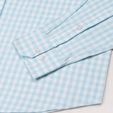 Asford Sky Blue Hidden Button Down Oxford Cotton Shirt - John Ellies