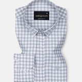 Asford Grey Hidden Button Down Oxford Cotton Shirt - John Ellies
