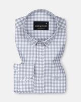 Asford Grey Hidden Button Down Oxford Cotton Shirt