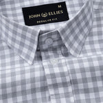 Asford Grey Hidden Button Down Oxford Cotton Shirt - John Ellies